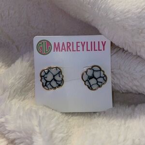 Marble square earrings